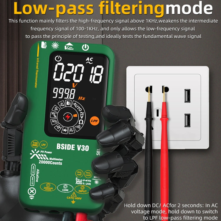 BSIDE V30 Intelligent Colorful Screen PV Multimeter Infrared Thermometer - Thermostat & Thermometer by BSIDE | Online Shopping UK | buy2fix