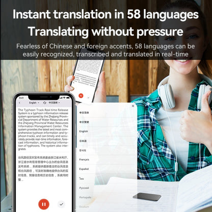 8GB AI Voice Recorder App Control Supports 58 Languages Simultaneous Interpretation / Transcribe & Summarize(Black) - Other Style by buy2fix | Online Shopping UK | buy2fix