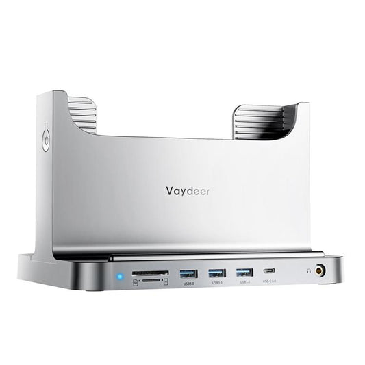 Vaydeer SZD011 For Mac Mini Desktop Computer Host Vertical Stand with Docking Station(Silver) - Host Bracket by Vaydeer | Online Shopping UK | buy2fix