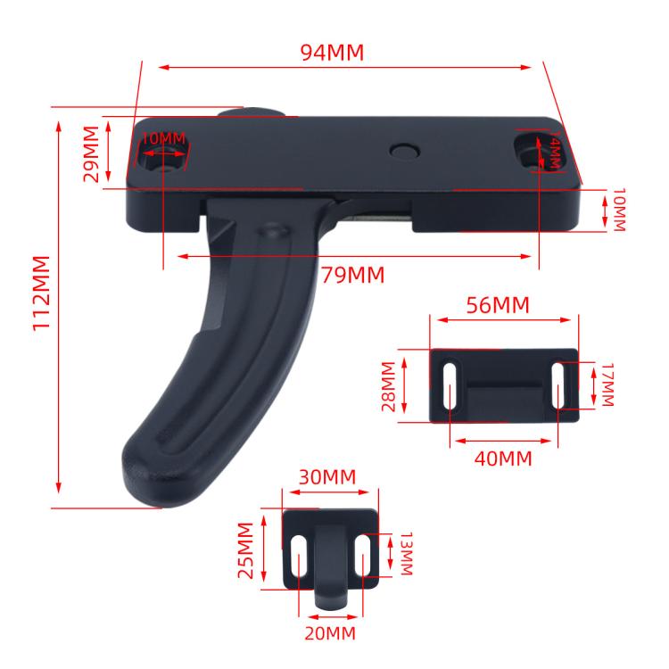 RV Screen Three-section Split Telescopic Rod L-shaped Replacement Handle, Specifications: Left Hand+Right Hand - Door Handles by buy2fix | Online Shopping UK | buy2fix