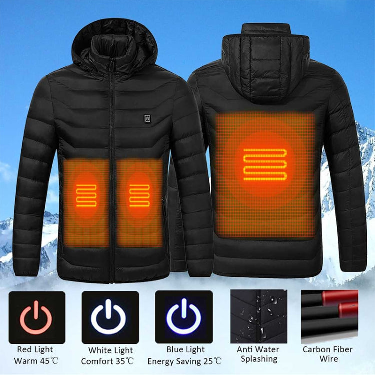 Winter Smart Electric Heating Hooded Jacket, Size:L(Black) - Down Jackets by buy2fix | Online Shopping UK | buy2fix