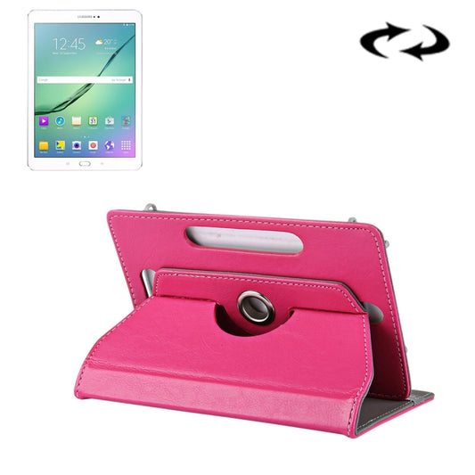 10 inch Tablets Leather Case Crazy Horse Texture 360 Degrees Rotation Protective Case Shell with Holder for Asus ZenPad 10 Z300C, Huawei MediaPad M2 10.0-A01W, Cube IWORK10(Magenta) - 10 - 11 inch by buy2fix | Online Shopping UK | buy2fix