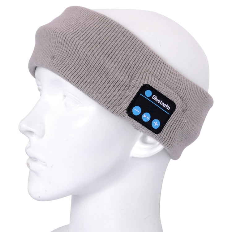 Knitted Bluetooth Headsfree Sport Music Headband with Mic for iPhone / Samsung and Other Bluetooth Devices(Grey) - Smart Hats by buy2fix | Online Shopping UK | buy2fix