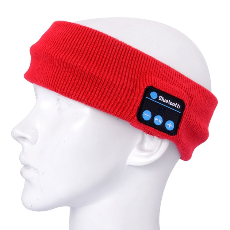 Knitted Bluetooth Headsfree Sport Music Headband with Mic for iPhone / Samsung and Other Bluetooth Devices(Red) - Smart Hats by buy2fix | Online Shopping UK | buy2fix