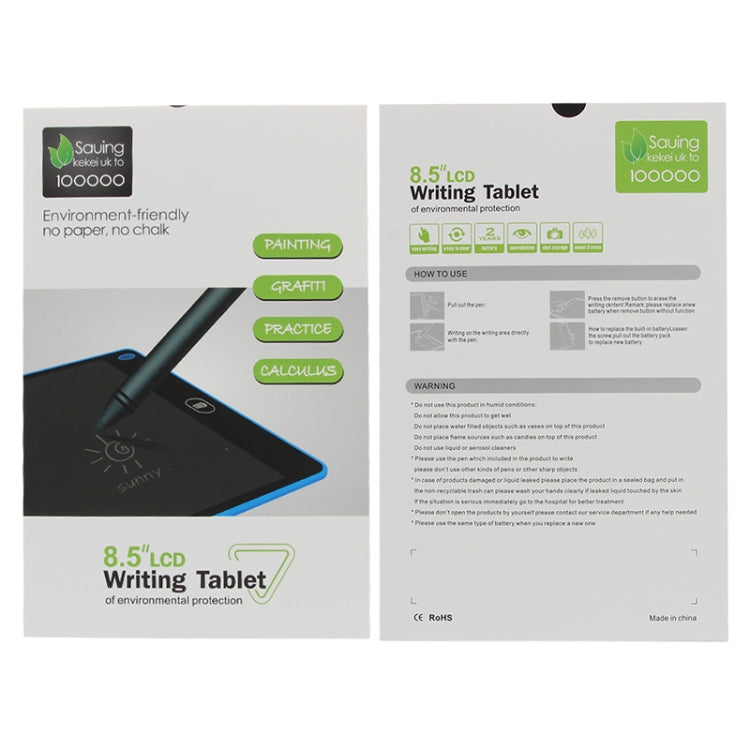 Portable 8.5 inch LCD Writing Tablet Drawing Graffiti Electronic Handwriting Pad Message Graphics Board Draft Paper with Writing Pen(Green) - Consumer Electronics by buy2fix | Online Shopping UK | buy2fix