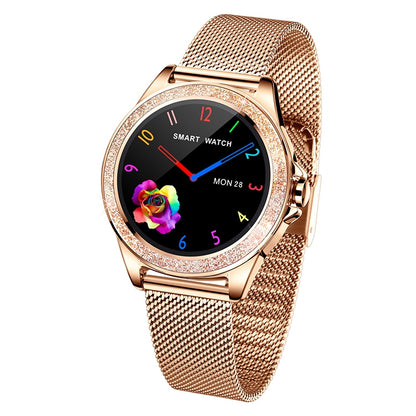 M6003 Stainless Steel Mesh Strap Fashion Smart Watch for Women, Support Heart Rate Monitoring & Pedometer & Sleep Monitoring & Calories(Rose Gold) - Smart Wear by buy2fix | Online Shopping UK | buy2fix