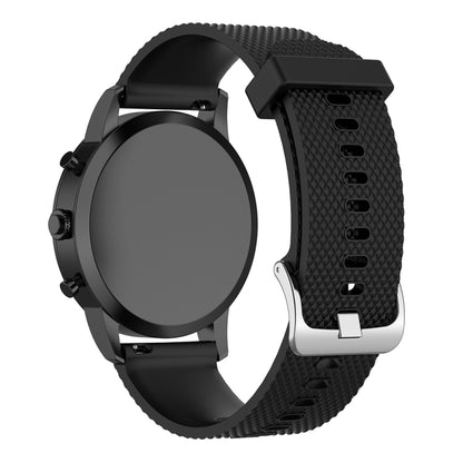 22mm Texture Silicone Wrist Strap Watch Band for Fossil Hybrid Smartwatch HR, Male Gen 4 Explorist HR, Male Sport (Black) - Watch Bands by buy2fix | Online Shopping UK | buy2fix