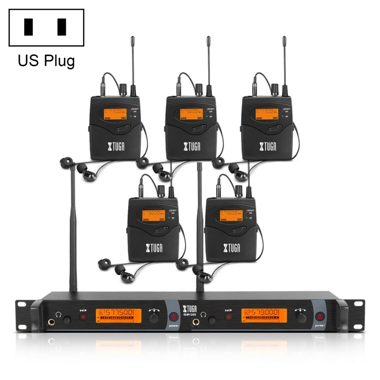 IEM1200 Wireless Transmitter 5 Bodypack Stage Singer In-Ear Monitor System(US Plug) - Consumer Electronics by buy2fix | Online Shopping UK | buy2fix