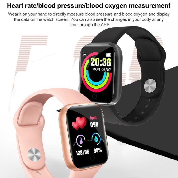 Y68 1.44 inch Smart Watch, Support Heart Rate Blood Pressure Blood Oxygen Monitoring (White) - Smart Wear by buy2fix | Online Shopping UK | buy2fix