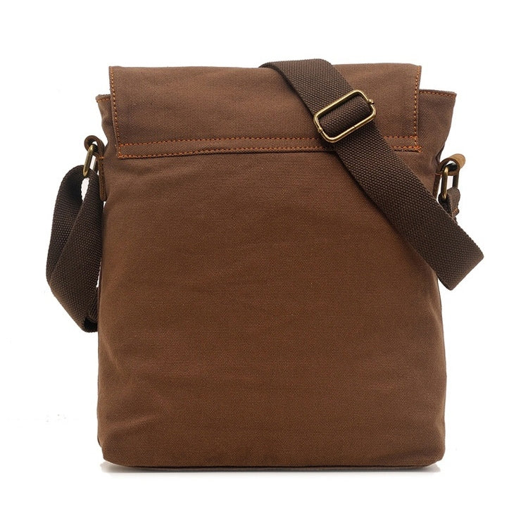 AUGUR 9088 Retro Vertical Style Canvas Shoulder Messenger Crossby Bag(Coffee) - Crossbody Bags by AUGUR | Online Shopping UK | buy2fix