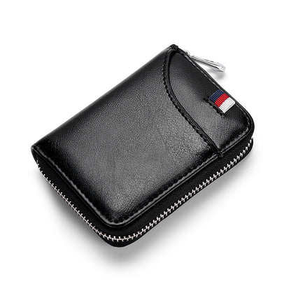 KB155 Antimagnetic RFID Zipper Leather Large-capacity Cards Holder Wallet(Black) - Antimagnetic RFID Package by buy2fix | Online Shopping UK | buy2fix