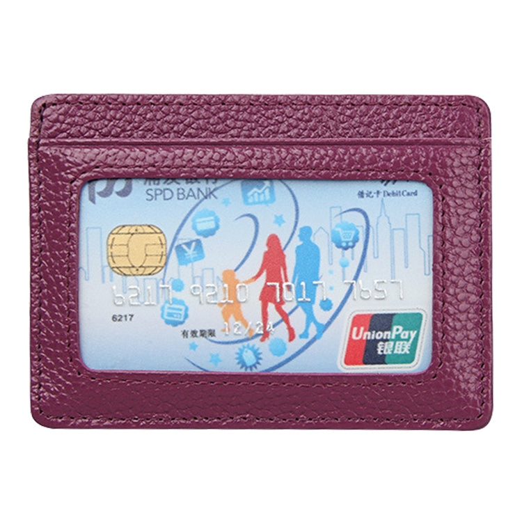 KB37 Antimagnetic RFID Litchi Texture Leather Card Holder Wallet Billfold for Men and Women (Purple) - Antimagnetic RFID Package by buy2fix | Online Shopping UK | buy2fix