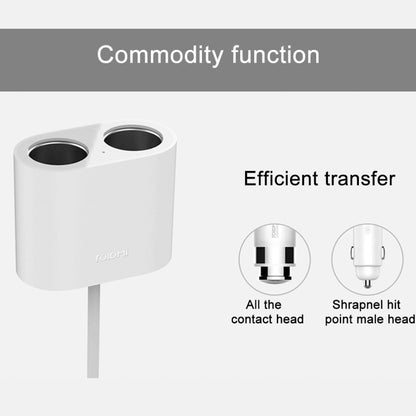 Original Xiaomi ROIDMI 2 in 1 120W 10A Car Cigarette Lighter + Dual USB Port Quick Charge Car Charger(White) - In Car by Xiaomi | Online Shopping UK | buy2fix