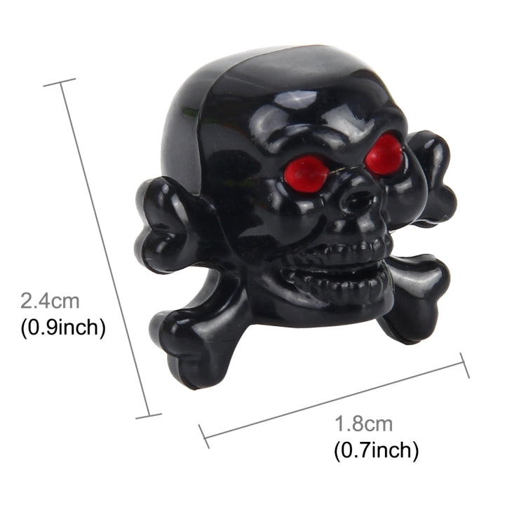 4 PCS Universal Skull Shape Gas Cap Mouthpiece Cover Gas Cap Tire Cap Car Motor Bicycle Tire Valve Caps(Black) - In Car by buy2fix | Online Shopping UK | buy2fix