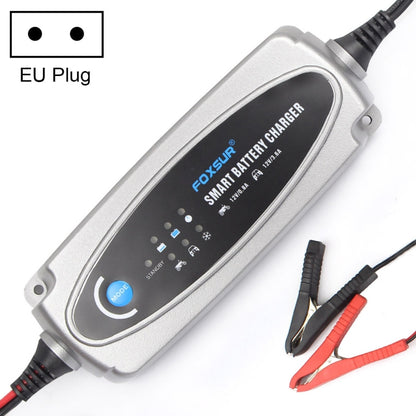 FOXSUR 0.8A / 3.6A 12V 5 Stage Charging Battery Charger for Car Motorcycle,  EU Plug - Battery Charger by FOXSUR | Online Shopping UK | buy2fix