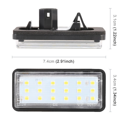 2 PCS DC12V / 1.5W/ 6000K / 100LM Car LED License Plate Light 18LEDs SMD-3528 Lamps for Lexus(White Light) - License Plate Lights by buy2fix | Online Shopping UK | buy2fix