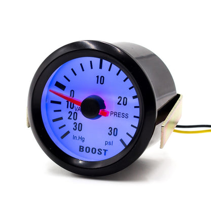 52mm 12V Universal Car Modified LED Blue Light Turbo Boost Gauge - In Car by buy2fix | Online Shopping UK | buy2fix