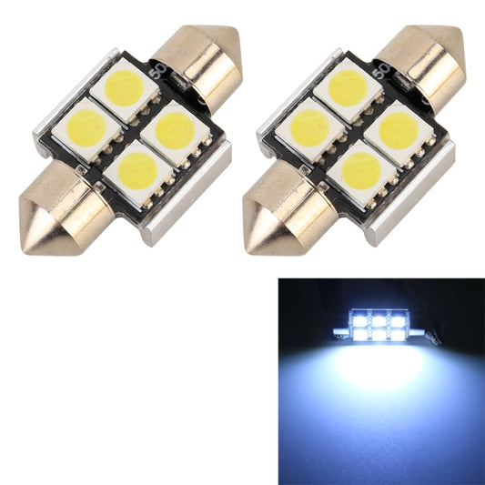 10 PCS 31mm DC12V / 2W / 7000K / 80LM 4LEDs SMD-5050 Car Reading Lamp(White Light) - Dome Lights by buy2fix | Online Shopping UK | buy2fix