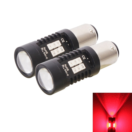 2 PCS 10.5W 1157-2835-21smd Red LED Car Brake Light Tail Light Bulb, DC 12-24V(Red Light) - Brake Lights by buy2fix | Online Shopping UK | buy2fix