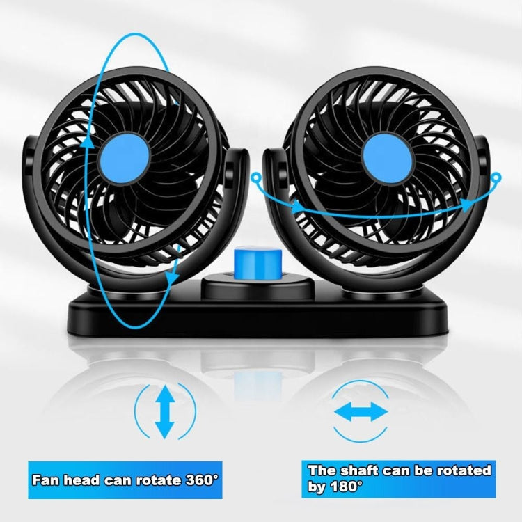 HUXIN HX-T305 3W 360 Degree Adjustable Rotation Low Noise Mini Electric Car Fan, DC 12V - Heating & Fans by buy2fix | Online Shopping UK | buy2fix