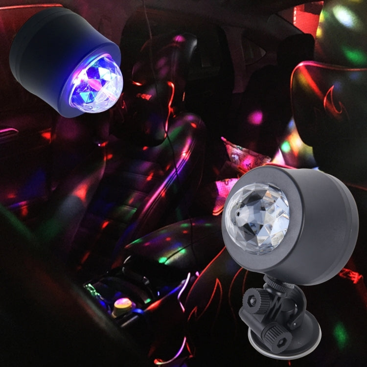 5V 6W Colorful Car Decoration DJ Light Sound Activated Rotating Strobe Effect Atmosphere Light Star Music Light Lamp with 6 RGB LED Lights, Cable Length:4m(Colorful Light) - Atmosphere lights by buy2fix | Online Shopping UK | buy2fix
