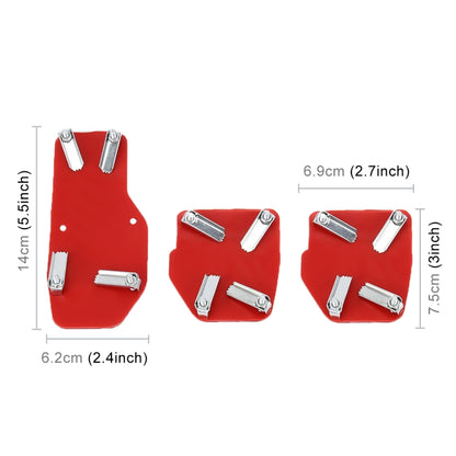CS-321 3 in 1 Non-Slip Manual Car Truck Pedals Foot Brake Pad Cover Set (Red) - In Car by buy2fix | Online Shopping UK | buy2fix