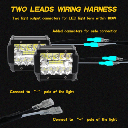 Offroad Driving 180W Light Bar Wiring Harness with Fuse 40 Amp Relay ON/OFF Switch - Wires by buy2fix | Online Shopping UK | buy2fix