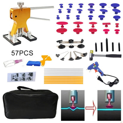 57 in 1 Auto Car Metal PDR Dent Lifter-Glue Puller Tab Hail Removal Paintless Car Dent Repair Tools Kit, with 20W Glue Gun, US Plug or EU Plug - In Car by buy2fix | Online Shopping UK | buy2fix