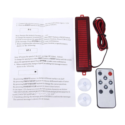 DC 12V Car LED Programmable Showcase Message Sign Scrolling Display Lighting Board with Remote Control (Red Light) - Car Monitor by buy2fix | Online Shopping UK | buy2fix