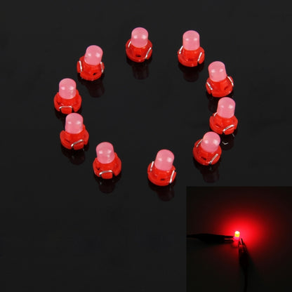 10PCS 2W T3 Wedge Instrument Panel LED Light Dashboard Gauge Cluster Indicator Lamp Bulb(Red Light) - In Car by buy2fix | Online Shopping UK | buy2fix
