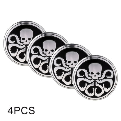 4 PCS Car-Styling Skull Pattern Wheel Hub Decorative Sticker, Diameter: 5.8cm - Decorative Sticker by buy2fix | Online Shopping UK | buy2fix