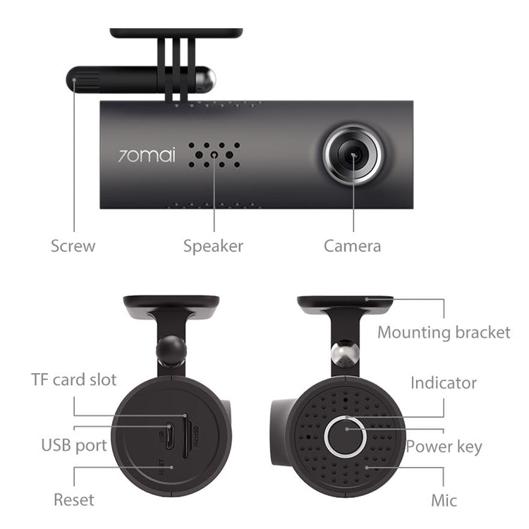 [HK Warehouse] Original Xiaomi Midrive D06 70 Mai Smart HD Night Vision 1080P Wireless Driving Dashcam 1S, EN Version - Car DVRs by buy2fix | Online Shopping UK | buy2fix