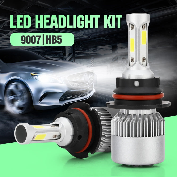 2 PCS S2 9007 / HB5 18W 6000K 1800LM IP65 2 COB LED Car Headlight Lamps, DC 9-30V(Cool White) - In Car by buy2fix | Online Shopping UK | buy2fix