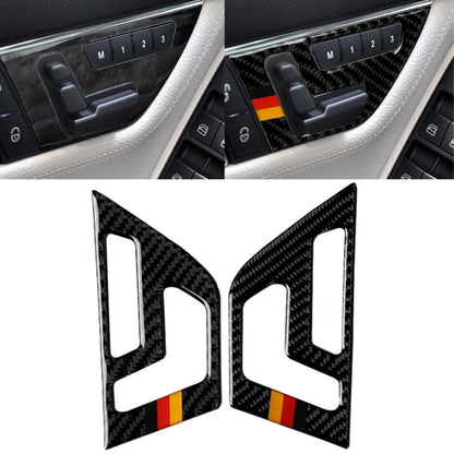 2 PCS German Flag Car Carbon Fiber Seat Adjustment Panel Decorative Sticker for Mercedes-Benz W204 2007-2013 - Car Interior Mouldings by buy2fix | Online Shopping UK | buy2fix