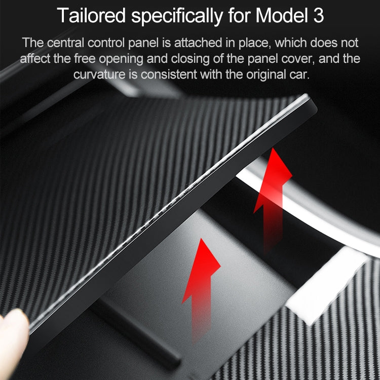 Car Central Control Panel Film Scratch-proof PVC Decorative Sticker for Tesla Model 3 before 2021(Carbon Fiber Black) - Car Interior Mouldings by buy2fix | Online Shopping UK | buy2fix