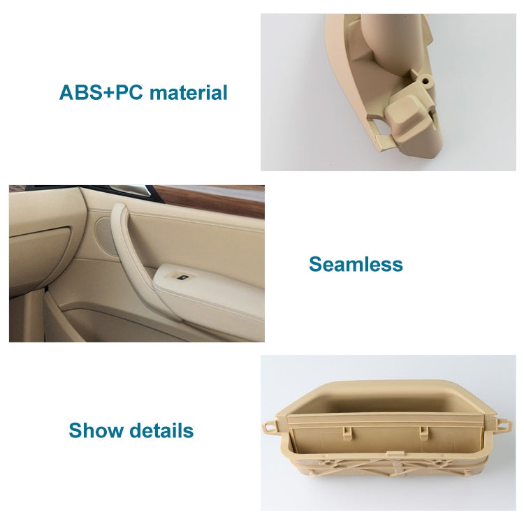 Car Rear Right Inside Doors Handle Pull Trim Cover 5141 7394 519-1 for BMW X3 X4, Left Driving (Beige) - In Car by buy2fix | Online Shopping UK | buy2fix