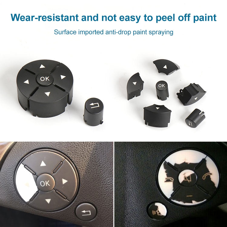 1 Pair Car Steering Wheel Switch Buttons Panel for Mercedes-Benz W204 2007-2014, Left Driving(Black) - In Car by buy2fix | Online Shopping UK | buy2fix