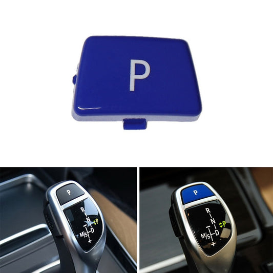 Car Gear Lever Auto Parking Button Letter P Cap for BMW 5 Series 2002-2010, Left Driving(Blue) - In Car by buy2fix | Online Shopping UK | buy2fix