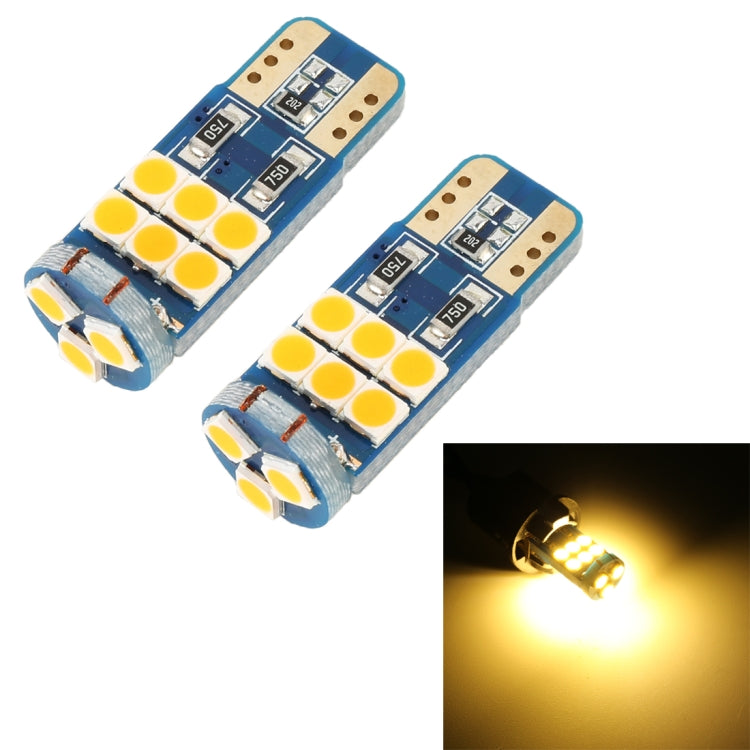 2 PCS T10 DC12 / 1W 9LEDs SMD-3030 Car Clearance Light(Yellow Light) - In Car by buy2fix | Online Shopping UK | buy2fix