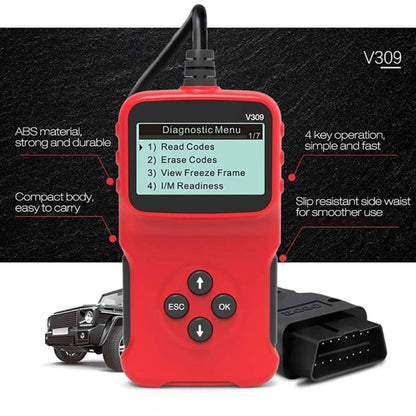 V309 Car Portable OBD2 Scanner Car Diagnostic Tool OBD 2 Automotive Scanner OBD Code Reader - In Car by buy2fix | Online Shopping UK | buy2fix