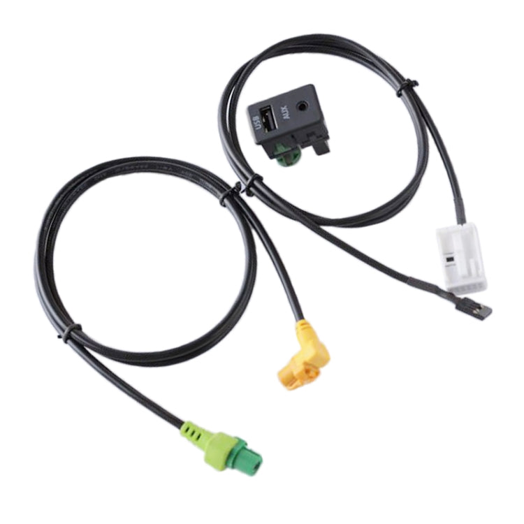 Car AUX USB Switch Holder + Cable Wiring Harness for Volkswagen Magotan / Touran / Polo / Touran RCD510/310+/300+ - In Car by buy2fix | Online Shopping UK | buy2fix