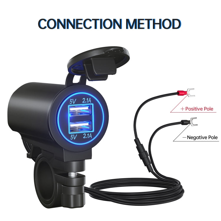 ZH-526I1 Car / Motorcycle 4.2A Dual USB Port Car Charger(Blue Light) - In Car by buy2fix | Online Shopping UK | buy2fix