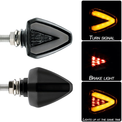2 PCS KC018A Motorcycle Triangular V-shaped Two-color LED Brake Turn Signal Light - In Car by buy2fix | Online Shopping UK | buy2fix