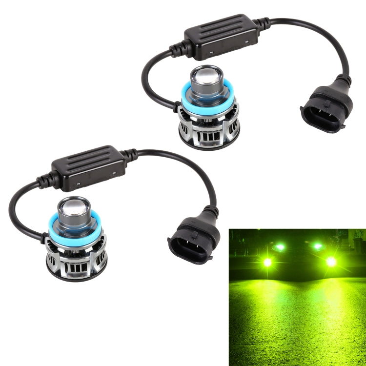 1 Pair H11 27W / DC12V Car Aluminum Alloy LED Headlight (Lime Green) - In Car by buy2fix | Online Shopping UK | buy2fix