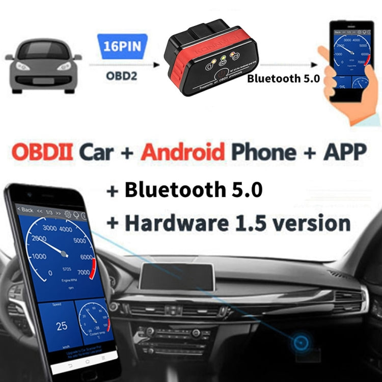 KONNWEI KW901 Android Phone OBD2 Car Bluetooth 5.0 Diagnostic Scan Tools(Black) - Code Readers & Scan Tools by KONNWEI | Online Shopping UK | buy2fix