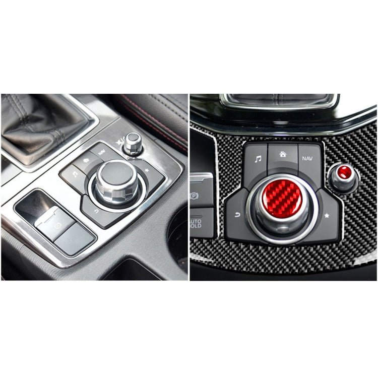 Car Carbon Fiber Multimedia Buttons Decorative Sticker for Mazda 3 / 6 / CX-9 / CX-5, Left and Right Drive (Red) - In Car by buy2fix | Online Shopping UK | buy2fix