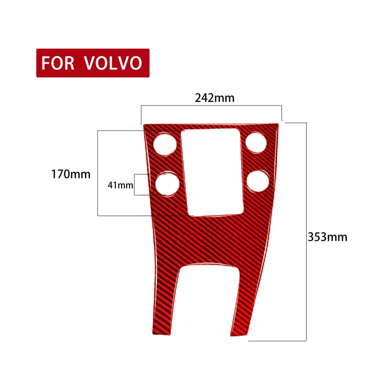 Car Carbon Fiber Central Control Panel Decorative Sticker for Volvo V60 2010-2017, Right Drive(Red) - In Car by buy2fix | Online Shopping UK | buy2fix