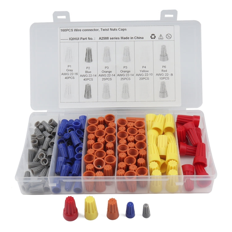 160 PCS Car Electrical Wire Nuts Crimp Wire Terminal Wire Connect Assortment Kit - In Car by buy2fix | Online Shopping UK | buy2fix