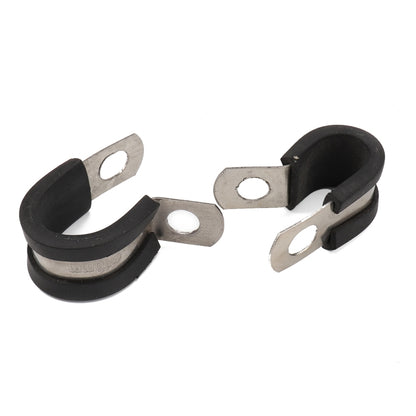 10 PCS Car Rubber Cushion Pipe Clamps Stainless Steel Clamps, Size: 3/2 inch (38mm) - In Car by buy2fix | Online Shopping UK | buy2fix