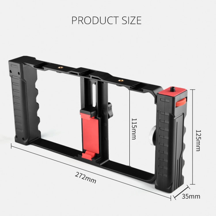 YELANGU PC02A Vlogging Live Broadcast Plastic Cage Video Rig Filmmaking Stabilizer Bracket for iPhone, Galaxy, Huawei, Xiaomi, HTC, LG, Google, and Other Smartphones(Black) - Consumer Electronics by YELANGU | Online Shopping UK | buy2fix